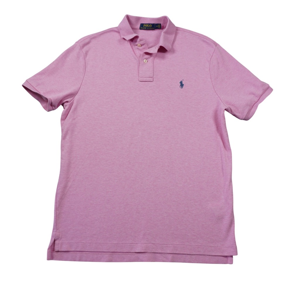 Polo Ralph Lauren Men's Medium Pink Heather Short Sleeve Cotton Polo Shirt